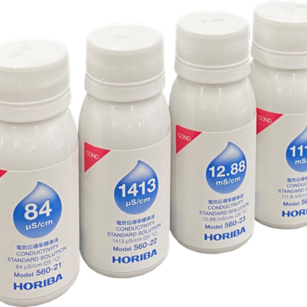 84uS/cm, 1413 uS/cm, 12.88 mS/cm, 111.8 mS/cm (60ml each)