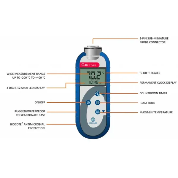 C46 Fødevare termometer -200°C til +400°C