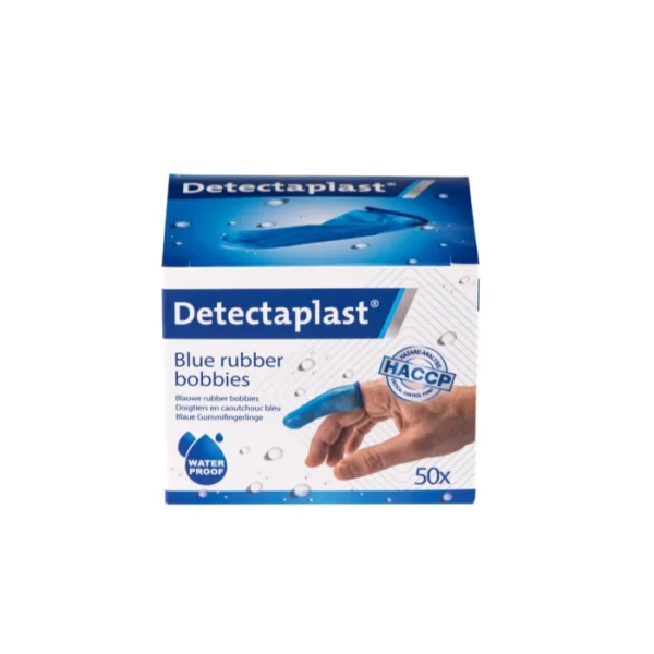 Detectaplast Fingerplaster i gummi, blå 50 stk.
