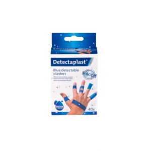 Detekterbar plaster, blå, mix 5 størrelser, 40 stk. i box