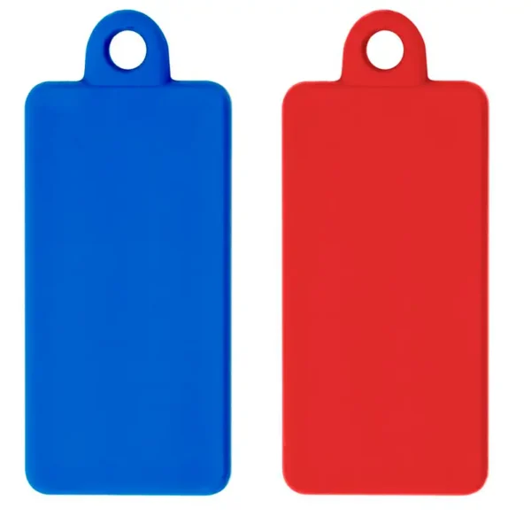 Detekterbare nøgleringsmærker (25x60 mm), Blå